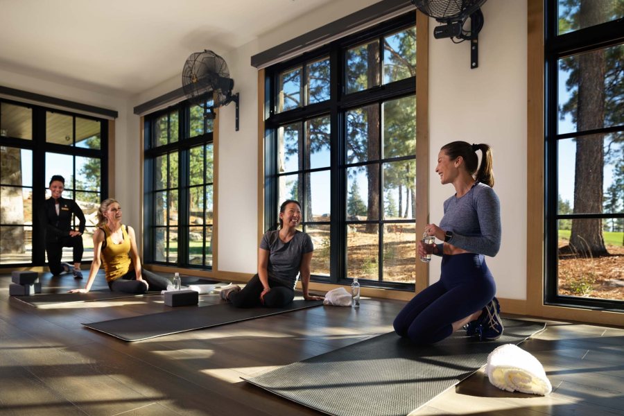 Woman in yoga studio
